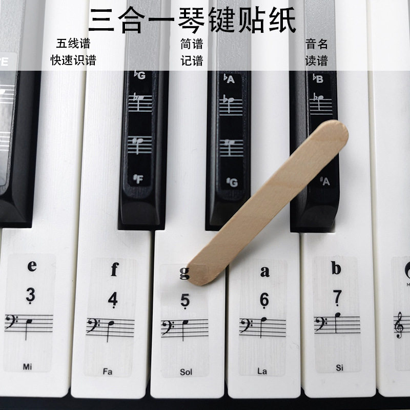 钢琴键盘贴纸88/61/54电子琴键盘五线谱贴纸手卷钢琴贴膜音准贴纸,乐器/吉他/钢琴/配件,其它乐器配件,淘宝优惠券,粉丝福利购,淘宝优惠卷