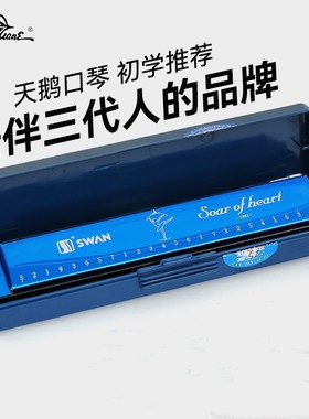 天鹅 口琴24孔复音28重音C调初学者儿童小学生专业演奏级乐器