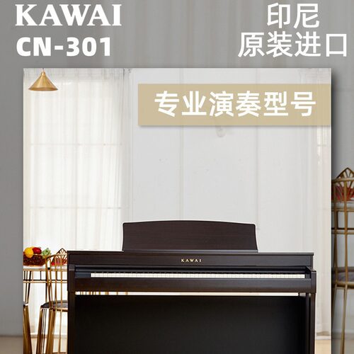 KAWAI 卡瓦伊电钢琴CN301 初学者88键重锤家用立体数码电钢琴立式