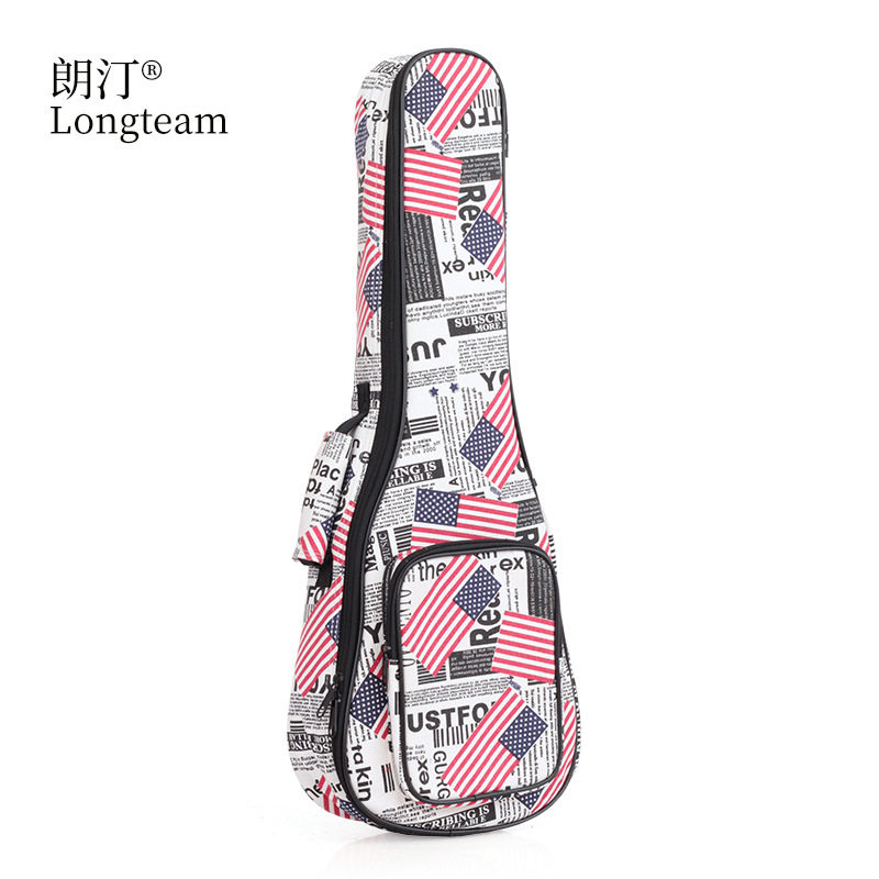 朗汀尤克里里琴包美国国旗乌克丽丽加棉ukulele双肩背包23寸24寸