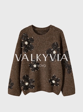 【Valkyvia/悠悠奢品】宽松显瘦慵懒风套头款毛针织衫25131F