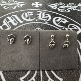 单个在售！！！925银针克罗舌头耳钉做旧集合