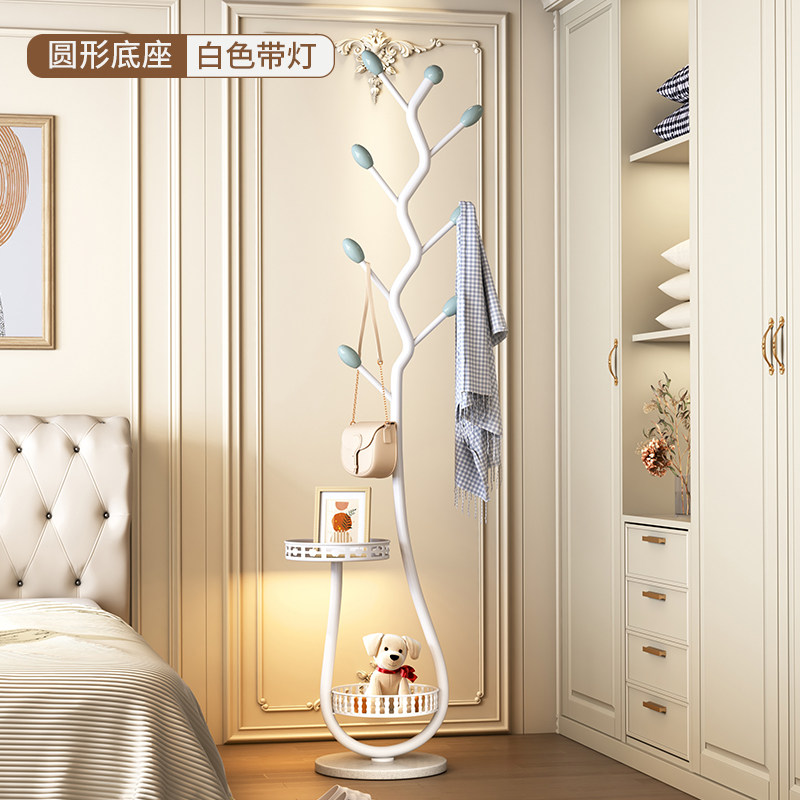 Chic Cream Floor Rack: Light Luxury Bedroom Clothes & Bag Hanger - Product image 5
