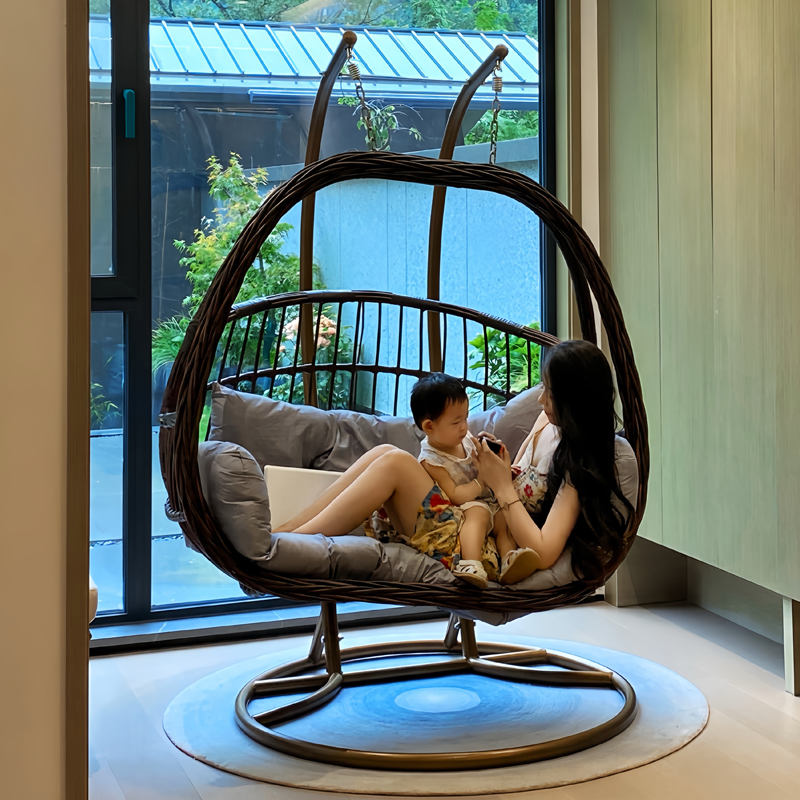 吊篮双人网红户外庭院秋千阳台懒人椅花园摇篮椅吊筐藤椅卧室摇椅