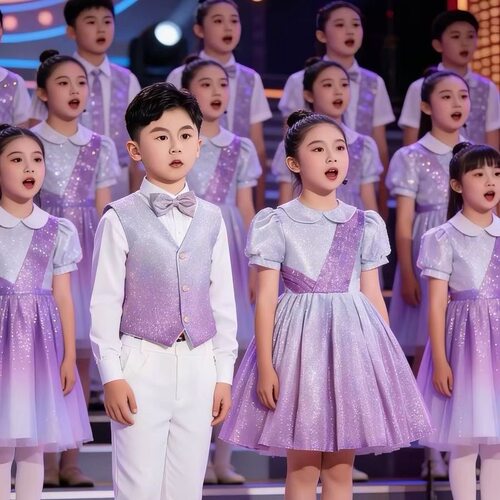 六一儿童合唱演出服小学生诗歌朗诵比赛演K讲表演服男女童主持礼