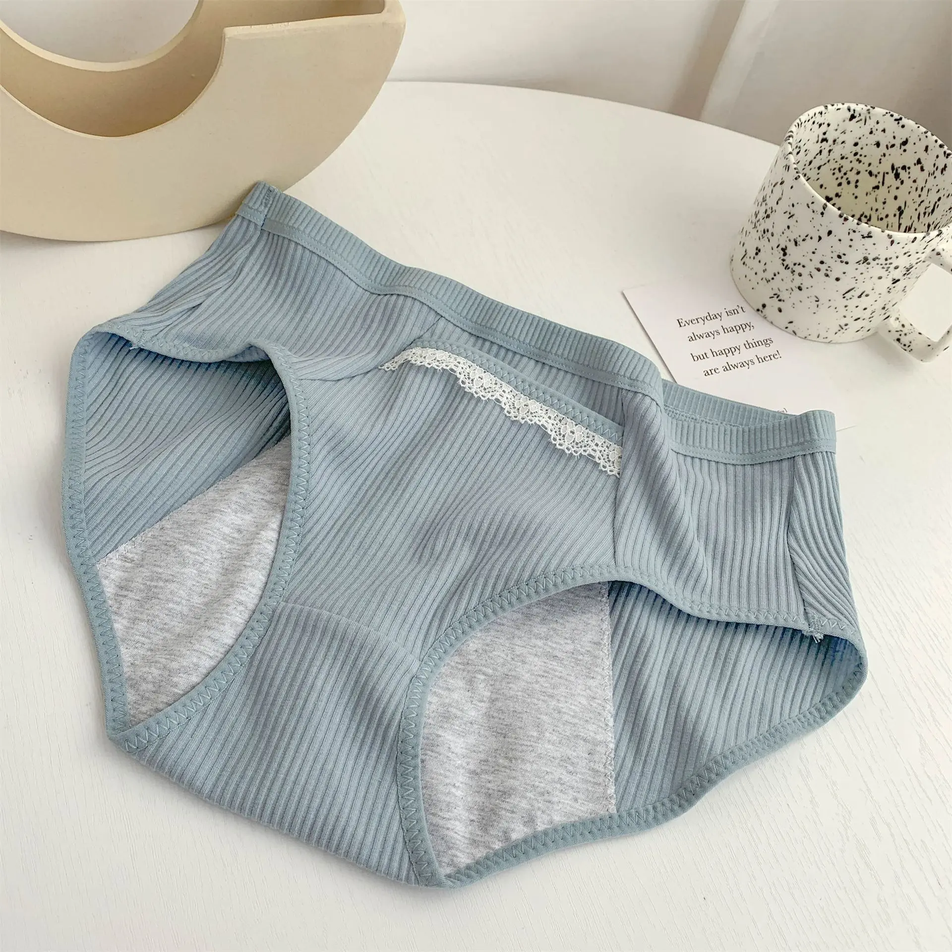 口袋生理裤~女士月经期棉防漏中腰时尚无痕女生棉姨妈内裤女