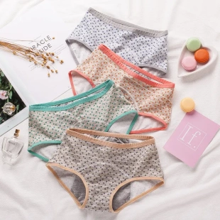 女学生姨妈大码 女经期防漏中腰棉质内裤 130斤生理内裤 5501
