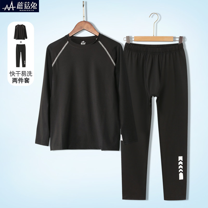 蘑菇兔胖男童速干长袖套装春夏款图片