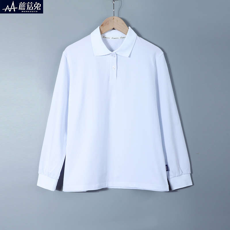 蘑菇兔胖男童校服长袖polo衫宽松