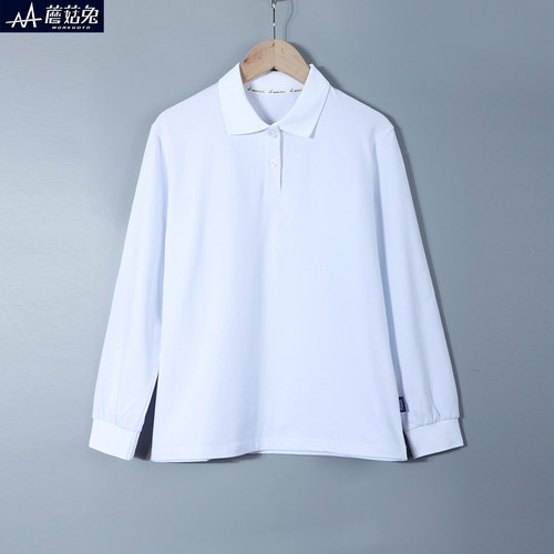 蘑菇兔胖男童校服长袖polo衫宽松