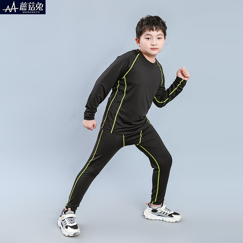 大男童速干训练服打底衣套装宽松
