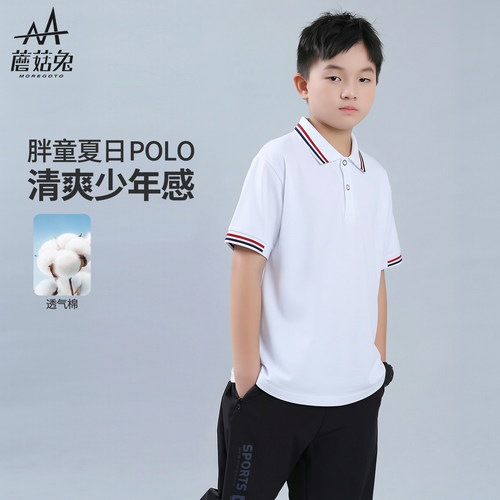 蘑菇兔胖男童短袖polo衫夏季薄款