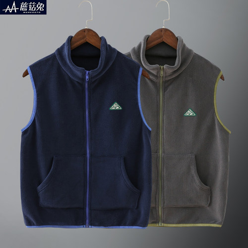 蘑菇兔胖男童马甲春秋款双面绒