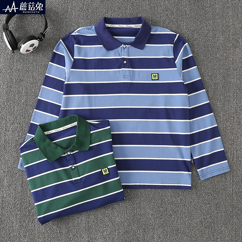 胖男童polo衫长袖洋气潮中大童儿童条纹打底衫翻领上衣男孩薄恤,童装/婴儿装/亲子装,T恤,淘宝优惠券,粉丝福利购,淘宝优惠卷