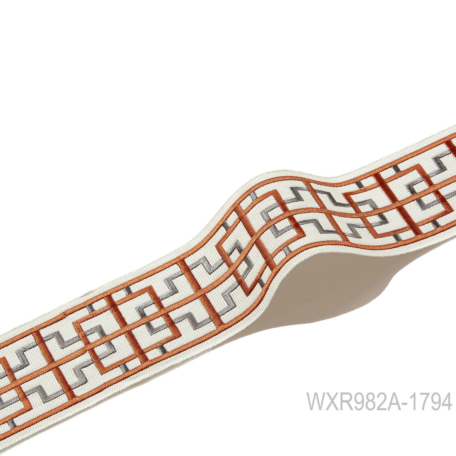 东立丝路水墨新中式窗花格窗帘宽花边刺绣1米起散减定制绑带配饰