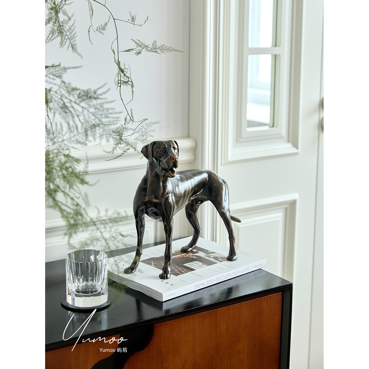 屿陌家居旺家犬贵族猎犬家居摆件客厅玄关电视柜轻奢设计感装饰品