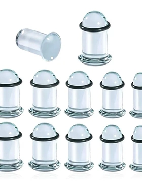 1对透明养耳洞玻璃1.6-16mm 海蓝色清新耳廓耳扩耳穿刺饰品