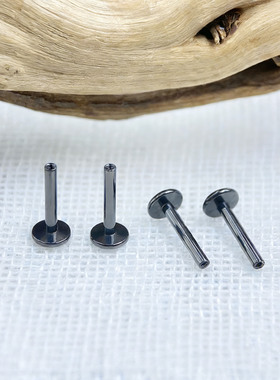 F-136钛钛合金黑色平底杆养耳洞内螺纹唇钉杆穿刺穿孔饰品内牙杆