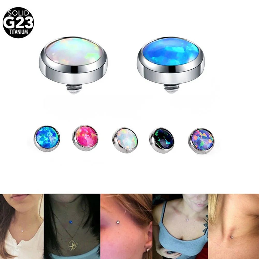 G23钛材质澳宝配件耳骨钉头埋钉穿刺饰品钉唇钉头饰品 0.9/1.2