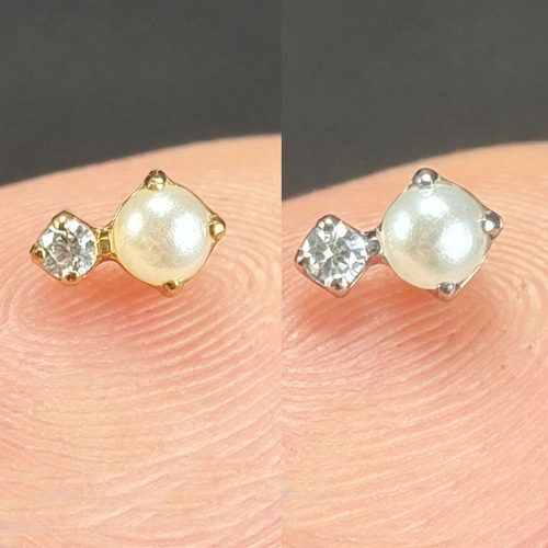 钛合金耳屏钉耳骨钉耳蜗钉flat九尾狐圆形锆石鼻钉唇钉穿刺饰品