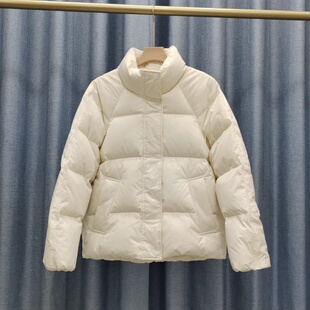 白色羽绒服女立领短款2025时尚显瘦新款爆款百搭潮流白鸭绒厚外套
