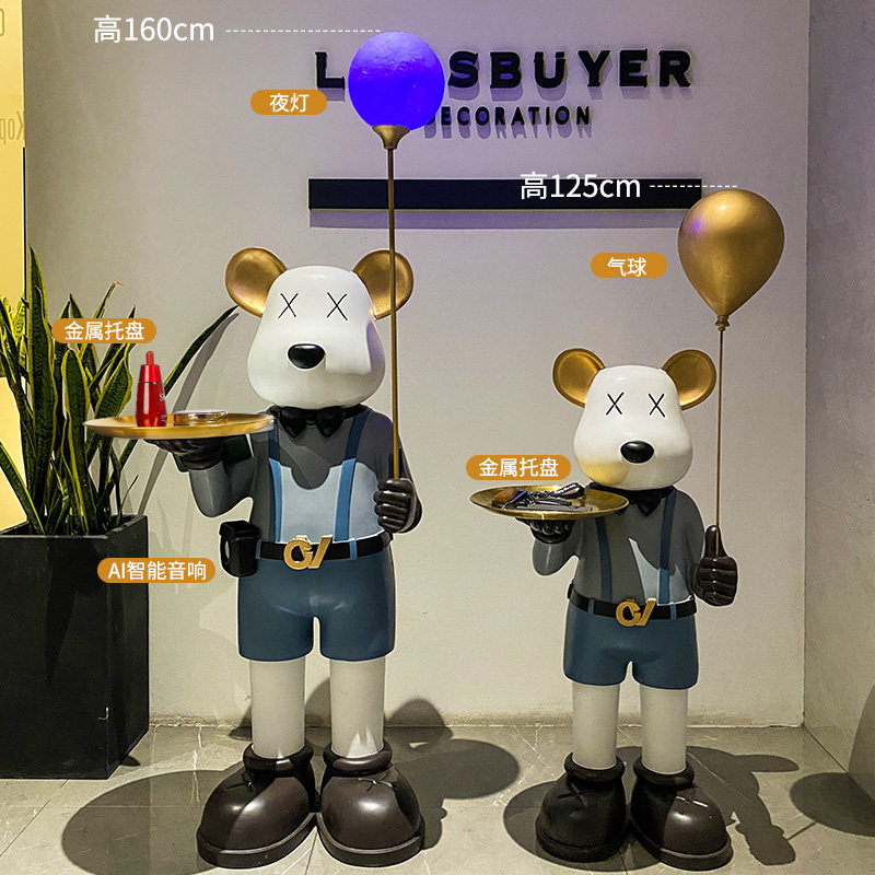 超大号暴力熊落地摆件带蓝牙音箱置物收纳客厅电视柜旁轻奢装饰品