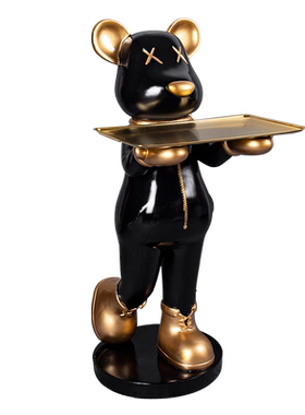 迎宾熊落地摆件暴力熊电视柜旁