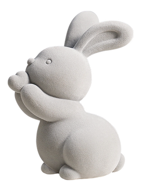 可时尚可爱绒绒兔桌面摆件