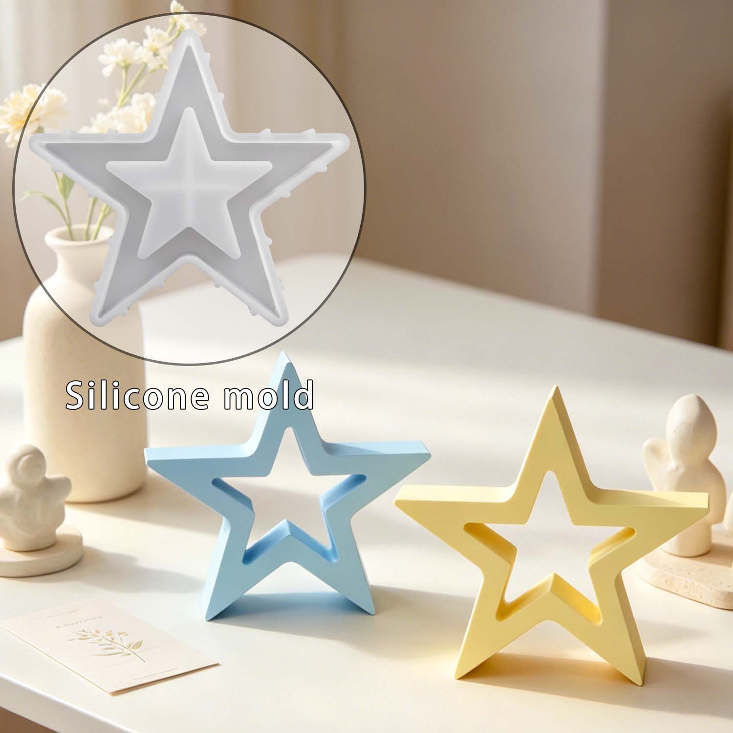 diy镂空星星桌面摆件硅胶模具圣