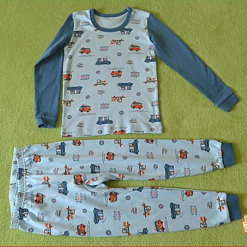 韩单全棉男童家居服秋衣裤套装