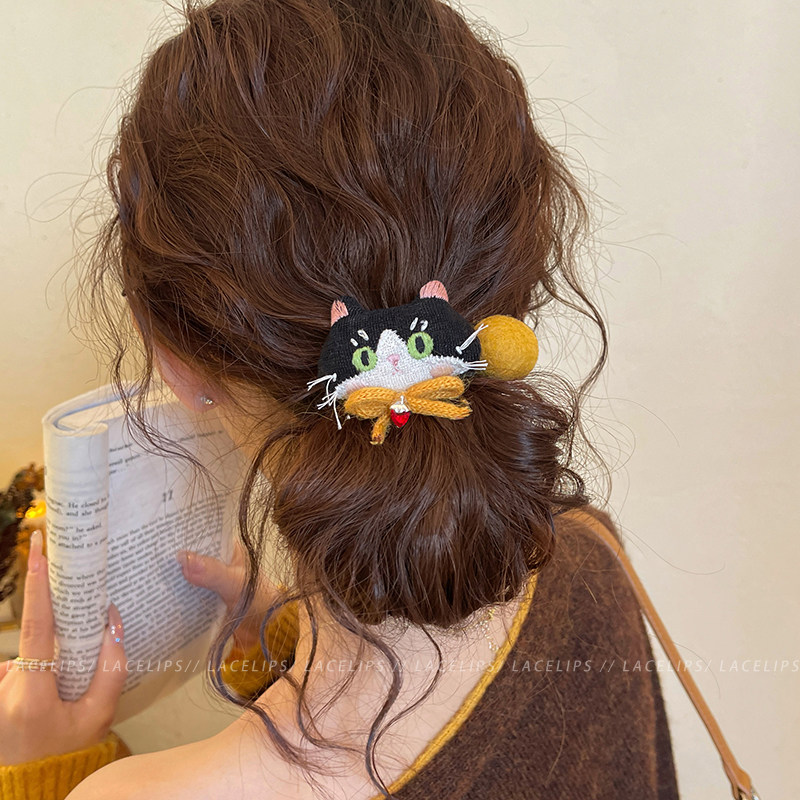 卡通猫咪毛球发圈女皮筋扎头发绳高级感可爱头绳2025新款百搭发饰,饰品/流行首饰/时尚饰品新,发饰,淘宝优惠券,粉丝福利购,淘宝优惠卷