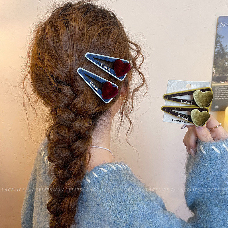 植绒爱心波点三角发夹女前额刘海夹子头饰2026新款高端侧边夹发卡,饰品/流行首饰/时尚饰品新,发饰,淘宝优惠券,粉丝福利购,淘宝优惠卷