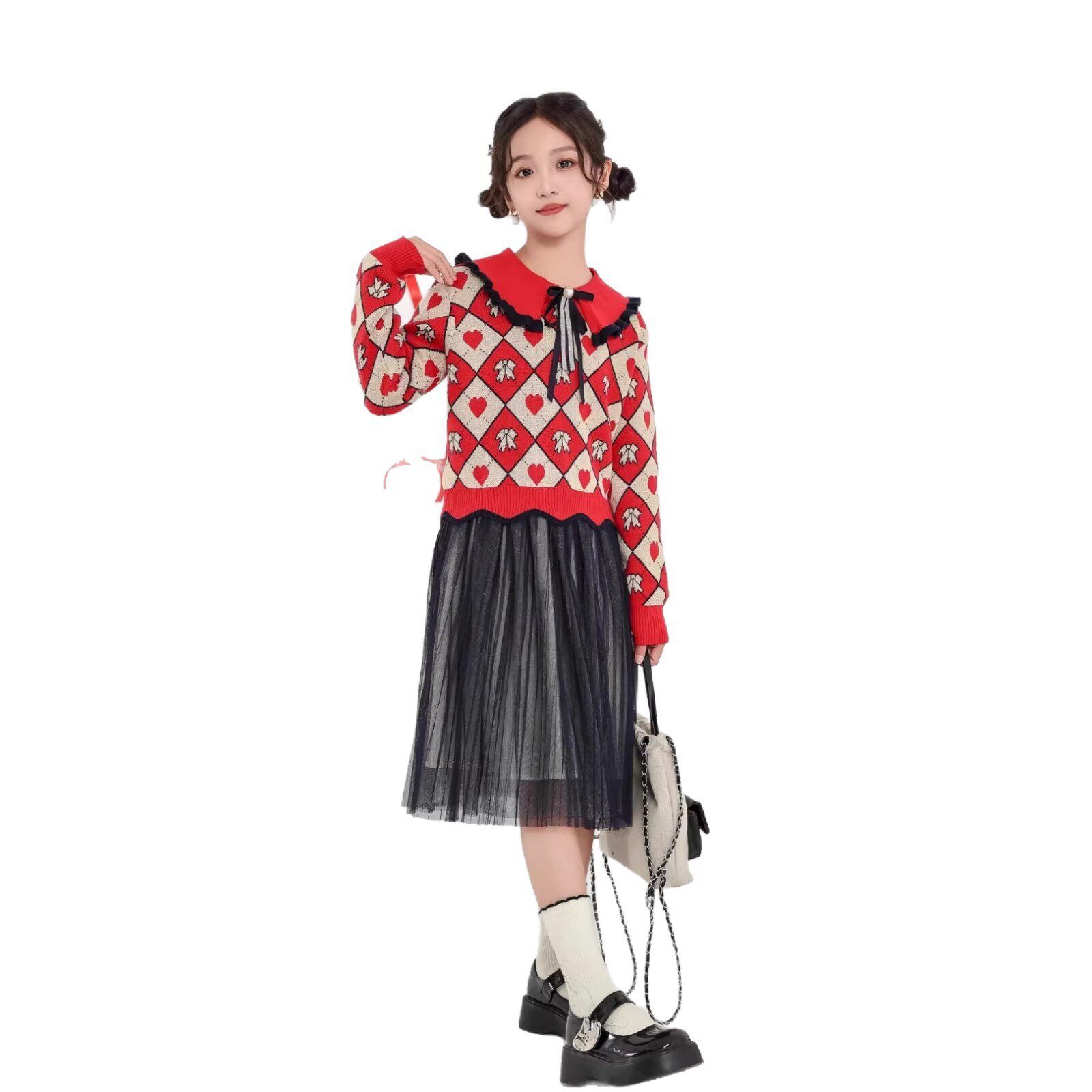 2025泰迪过年狗狗衣服秋冬天季新款保暖中童连衣裙套装
