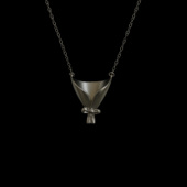 Silver French Romantic 古着Antique Metal Flower复古项链