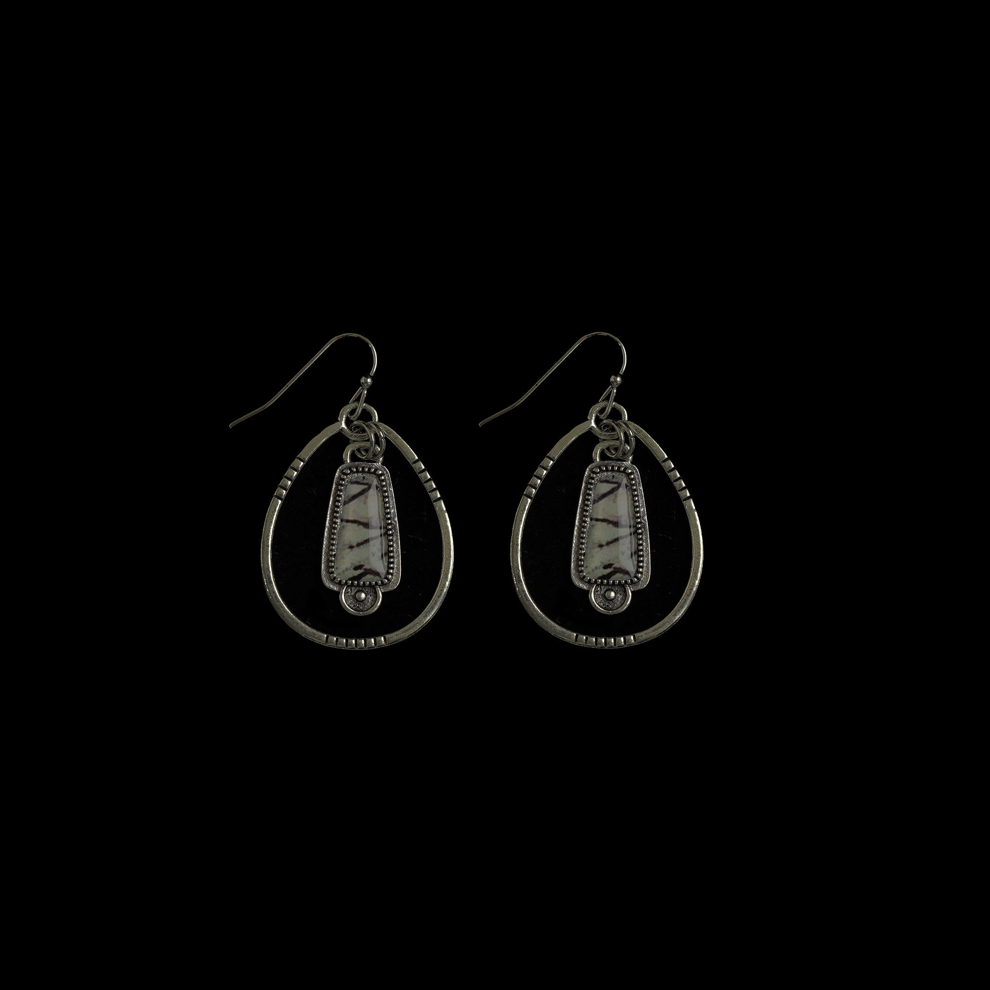 古着vintage复古Antique silver oval earrings椭圆耳环
