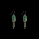 Vintage古着Green earrings复古耳环 style oval ethnic