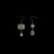 古着vintage复古Ancient pearl耳饰 gemstone silver green