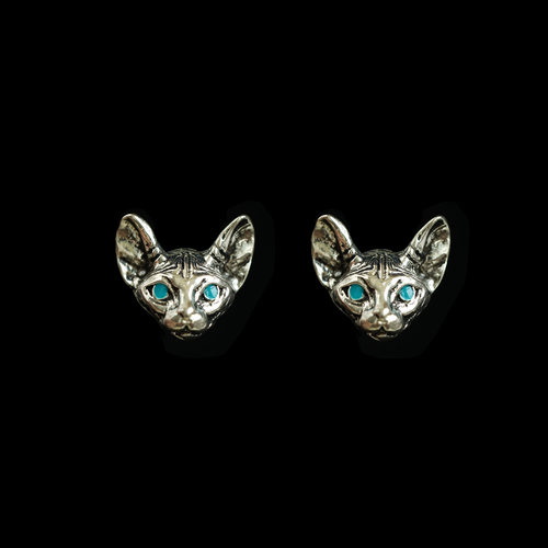 Vintage古着猫复古耳钉