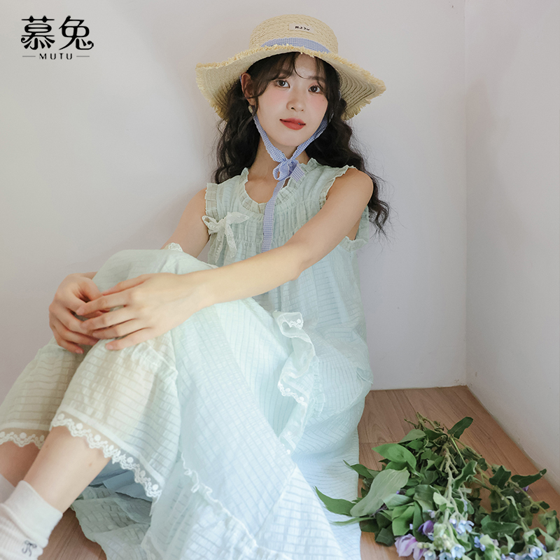 慕兔无袖衬衫蛋糕半身裙套装