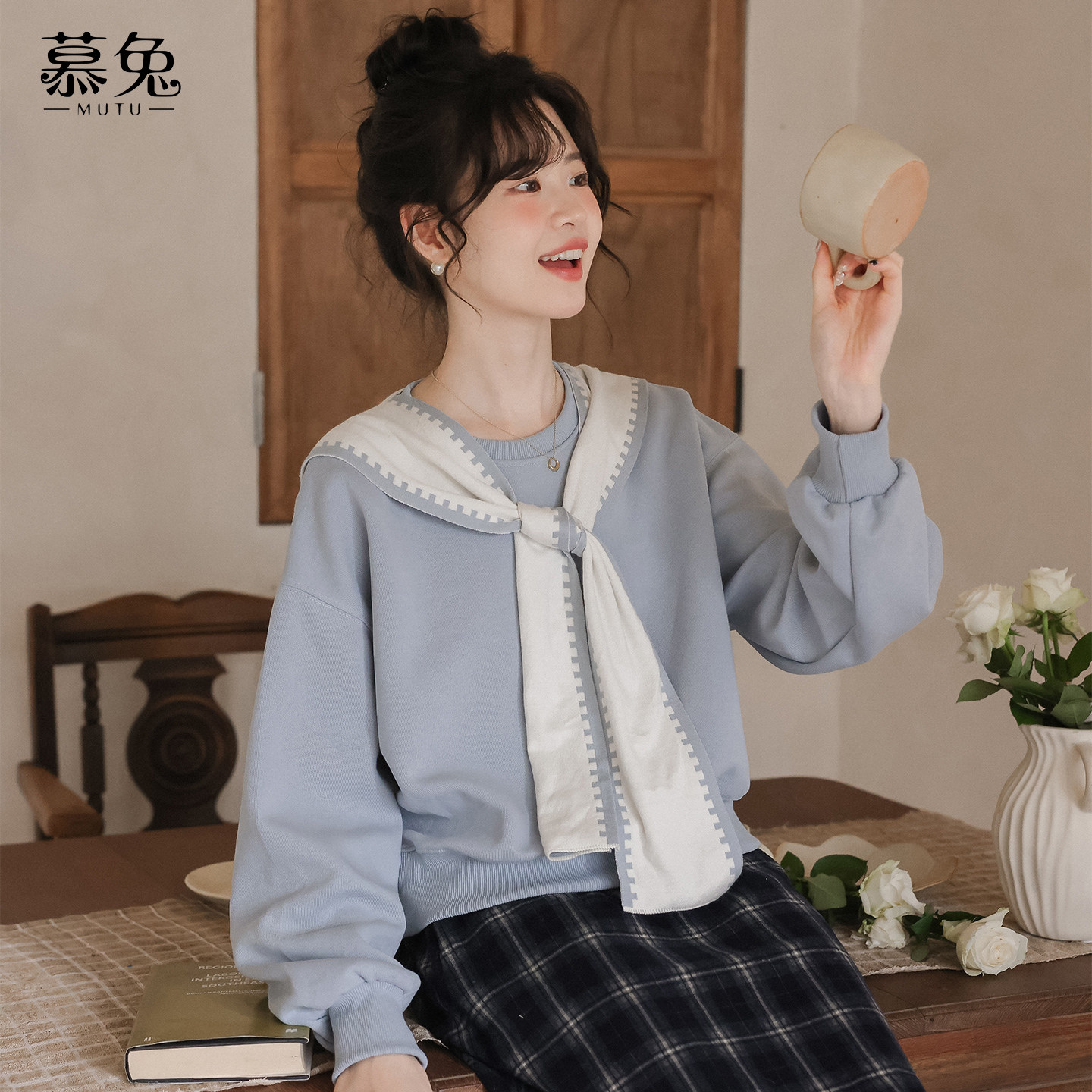 慕兔慵懒风披肩套头卫衣女2026春季新款小个子宽松显瘦长袖短上衣,女装/女士精品,卫衣/绒衫,淘宝优惠券,粉丝福利购,淘宝优惠卷