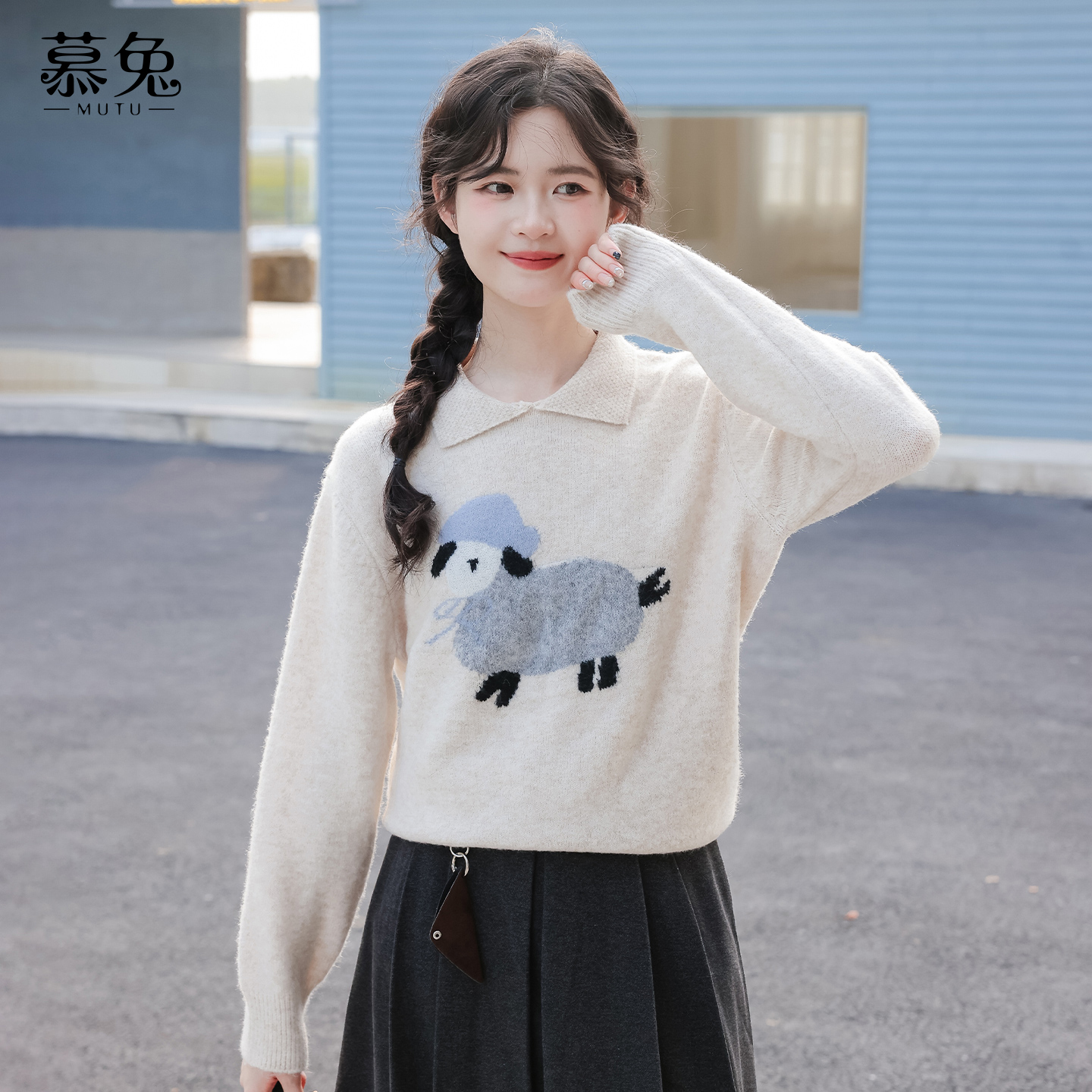 慕兔甜美动物卡通毛衣