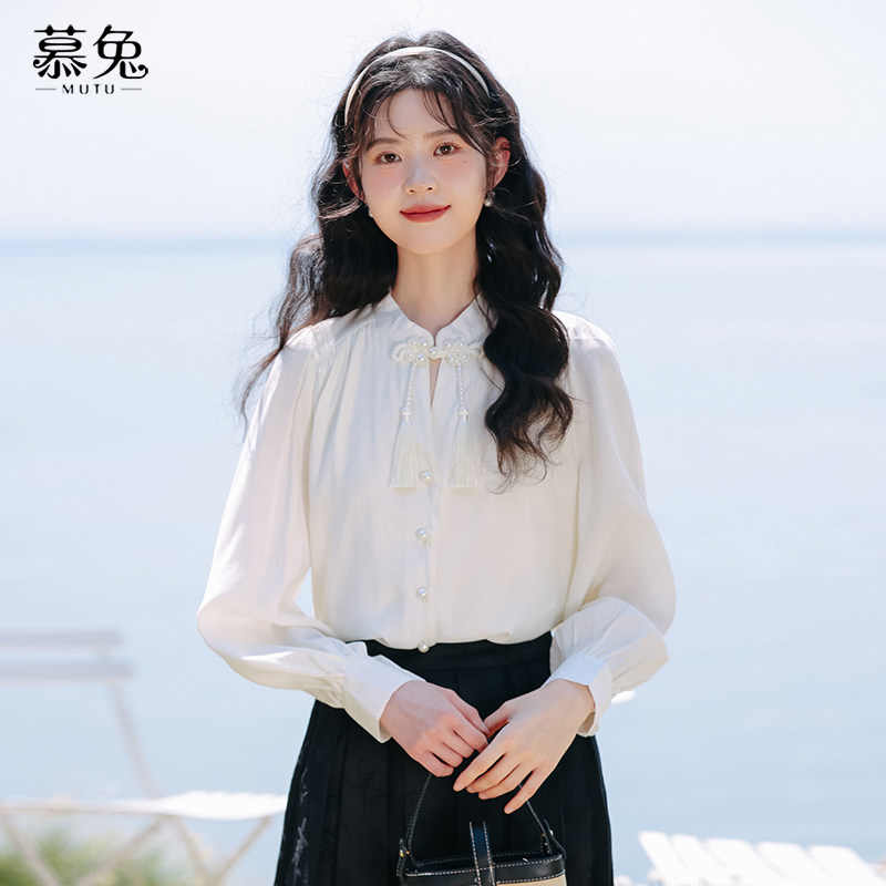 慕兔法式高级感长袖衬衫