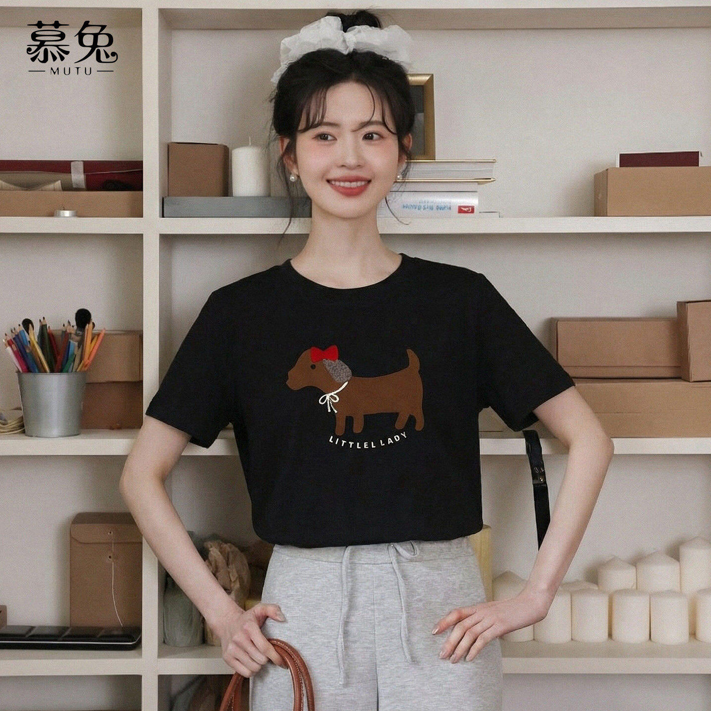 慕兔甜美卡通印花短袖t恤女2026春季新款设计感小众宽松显瘦上衣,女装/女士精品,T恤,淘宝优惠券,粉丝福利购,淘宝优惠卷