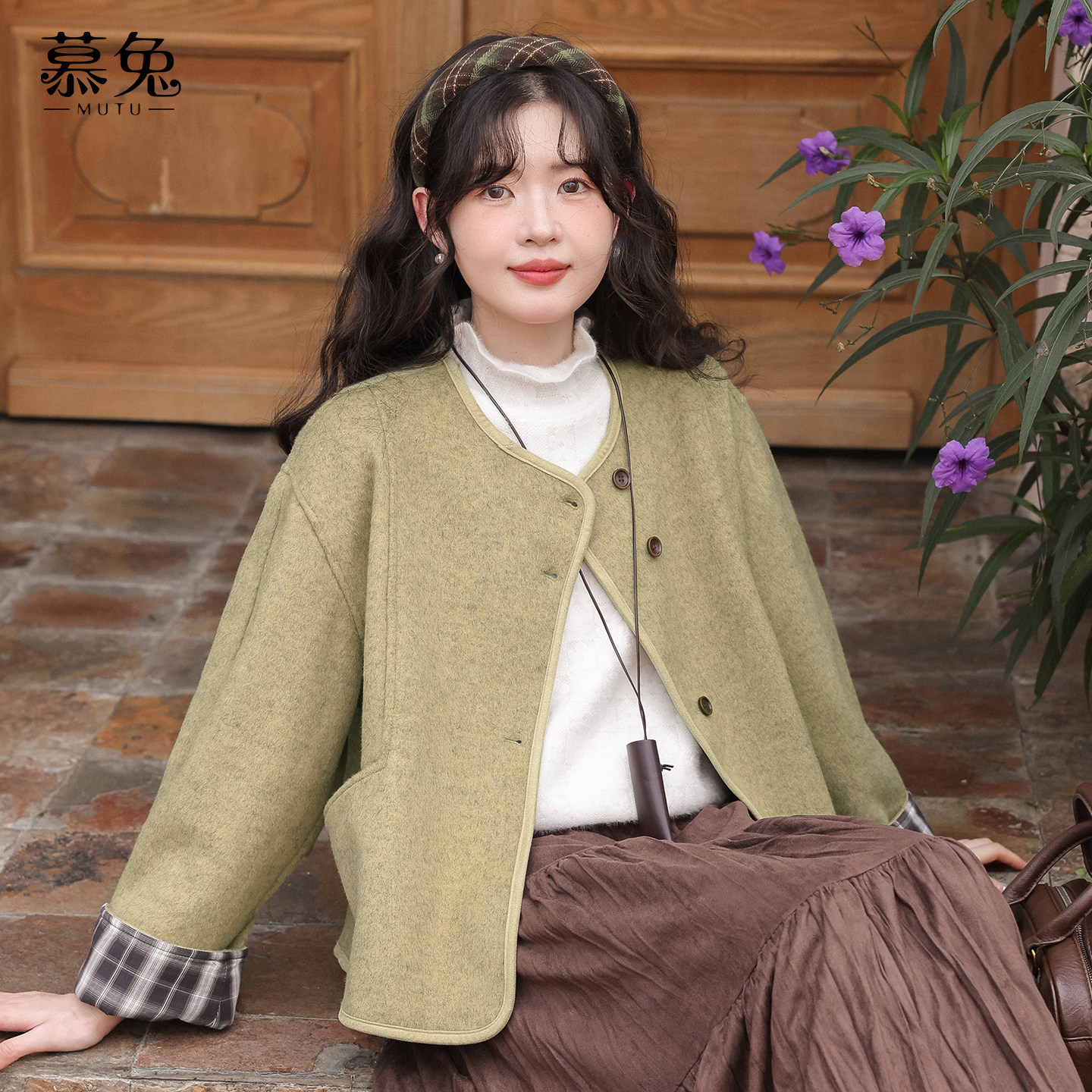 慕兔法式圆领毛呢外套女2025冬季新款今年流行小个子宽松休闲上衣,女装/女士精品,毛呢外套,淘宝优惠券,粉丝福利购,淘宝优惠卷