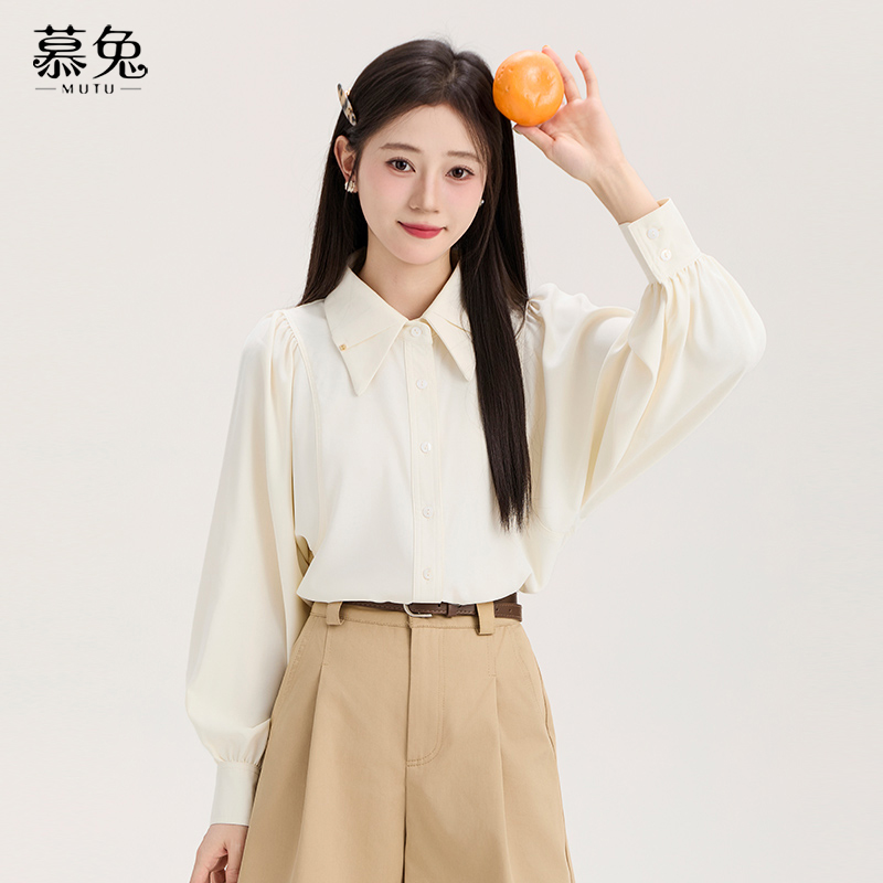慕兔法式气质高级感长袖衬衫