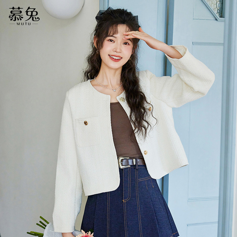 慕兔法式小香风短款外套女2026春季新款高级感小个子宽松休闲上衣,女装/女士精品,短外套,淘宝优惠券,粉丝福利购,淘宝优惠卷