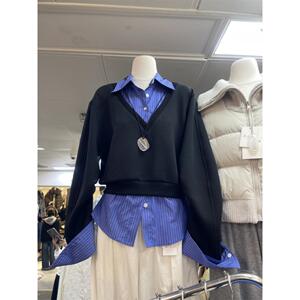 假两件衬衫卫衣女秋季新款休闲时髦小众拼接设计感翻领格纹上衣