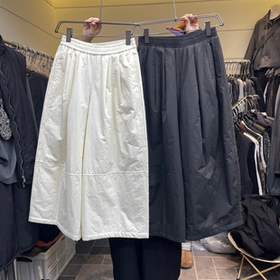 弯刀夹棉休闲裤女2025秋冬新款韩系加厚宽松懒惰风保暖阔腿九分裤