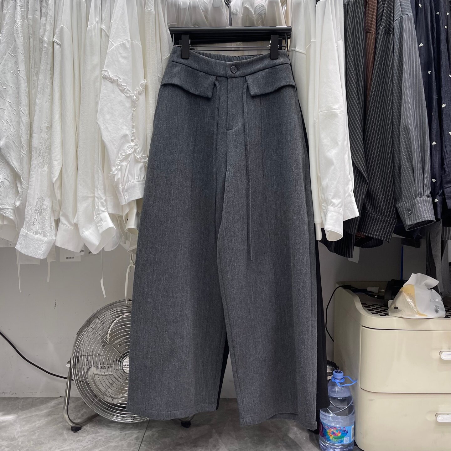 休闲西装阔腿裤女秋冬新宽松