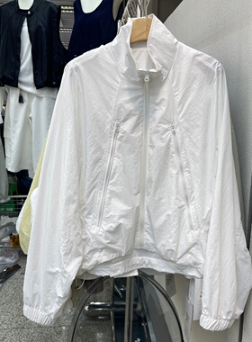 启点2026春季新款立领抽绳双拉链宽松薄外套女冲锋衣夹克上衣女潮